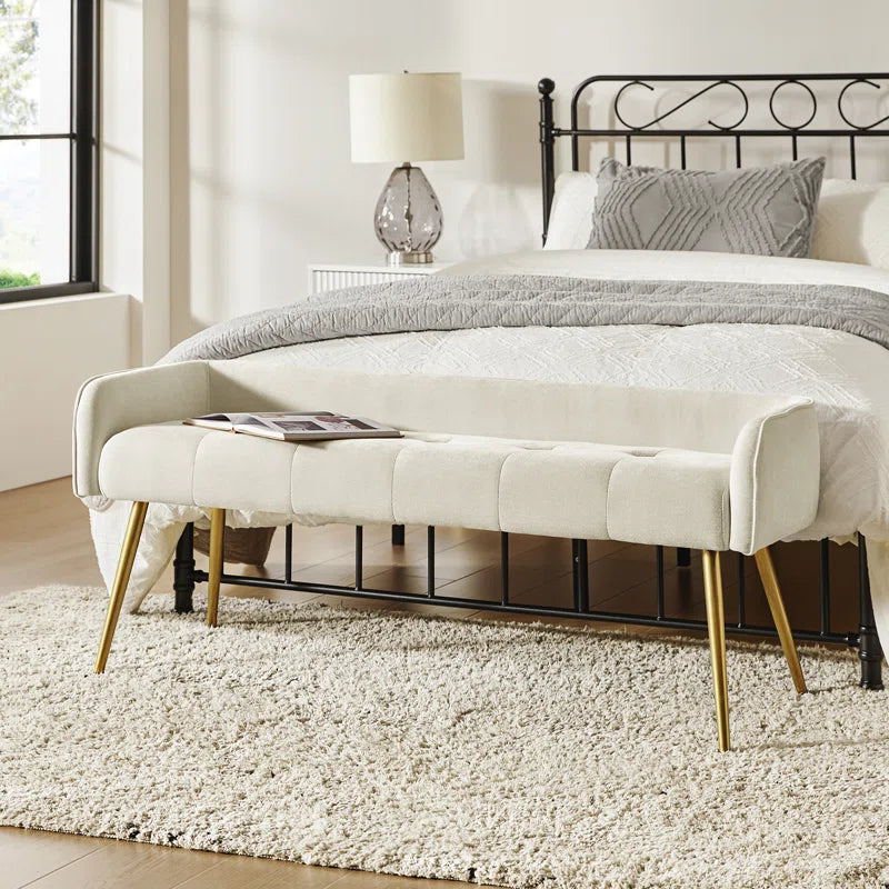 Mala Upholstered Bench with Metal Leg