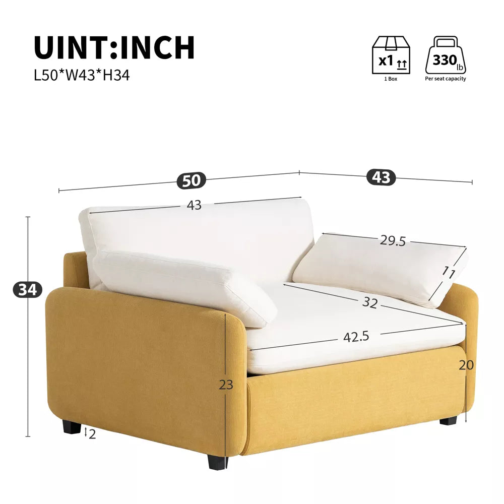 Modern Comfy Upholstered Single Sofa Chair