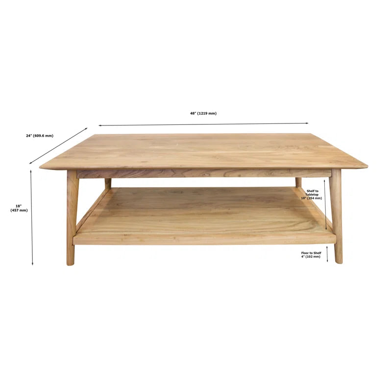 Solid Teak Rectangle Coffee Table
