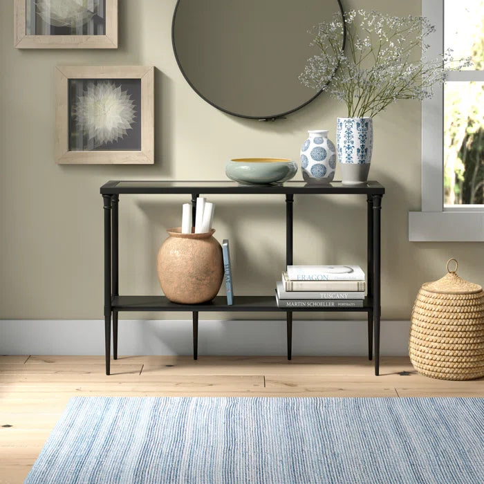 Petro Glass Top Console Table