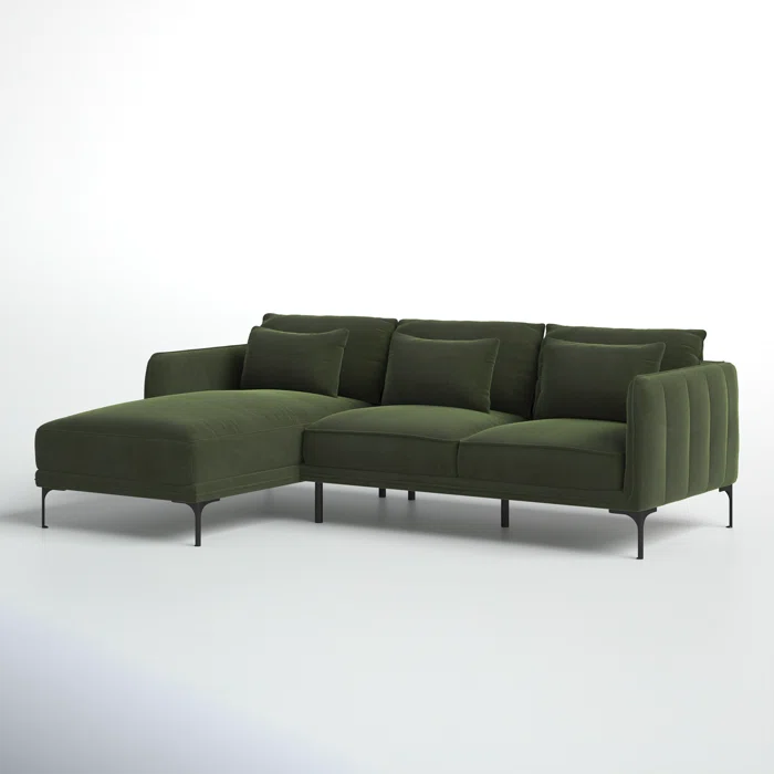 Varito L Shape 2 - Piece Velvet Sectional