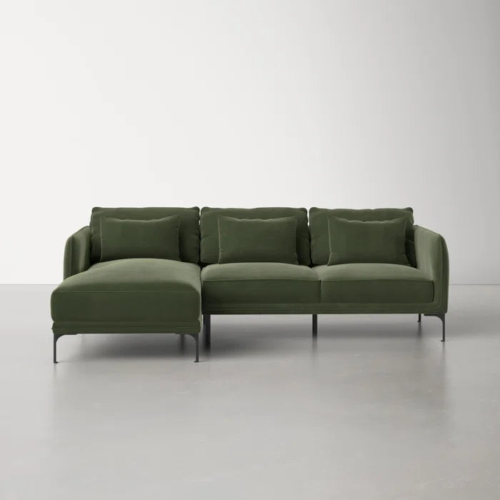 Varito L Shape 2 - Piece Velvet Sectional