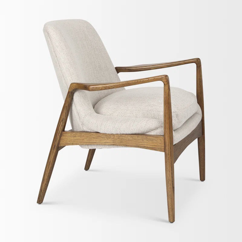 Russell Walnut Upholstered Armchair