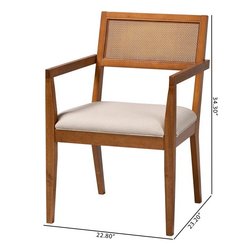 Teakwood Upholstered Armchair