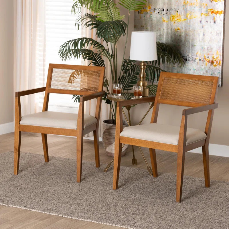 Teakwood Upholstered Armchair