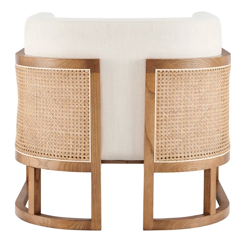 Oak Upholstered Barrel Chair