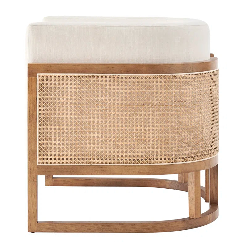 Oak Upholstered Barrel Chair