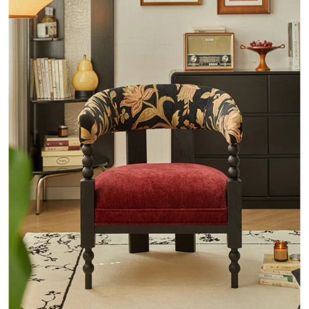 Curved Vintage Accent Chair