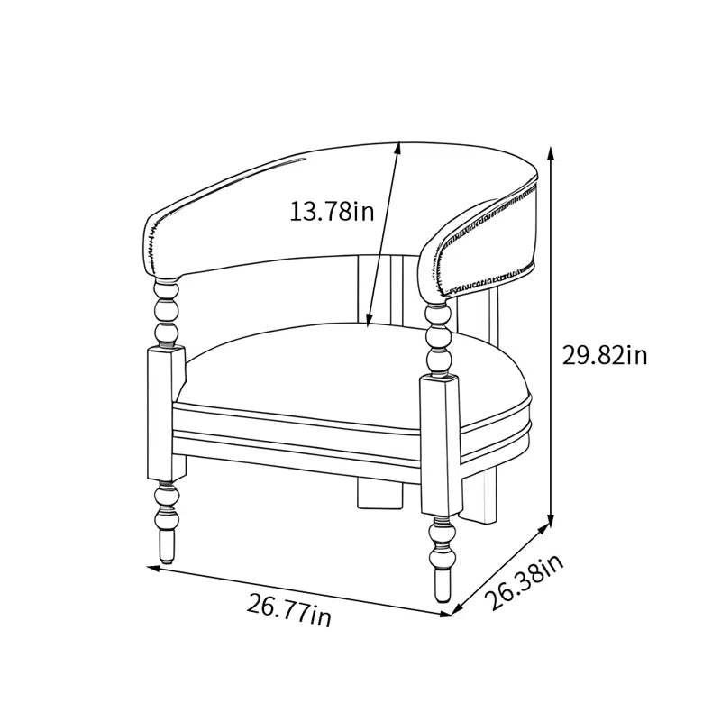 Curved Vintage Accent Chair