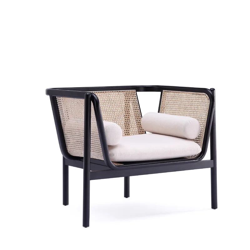 Shelby Rattan Upholstered Armchair