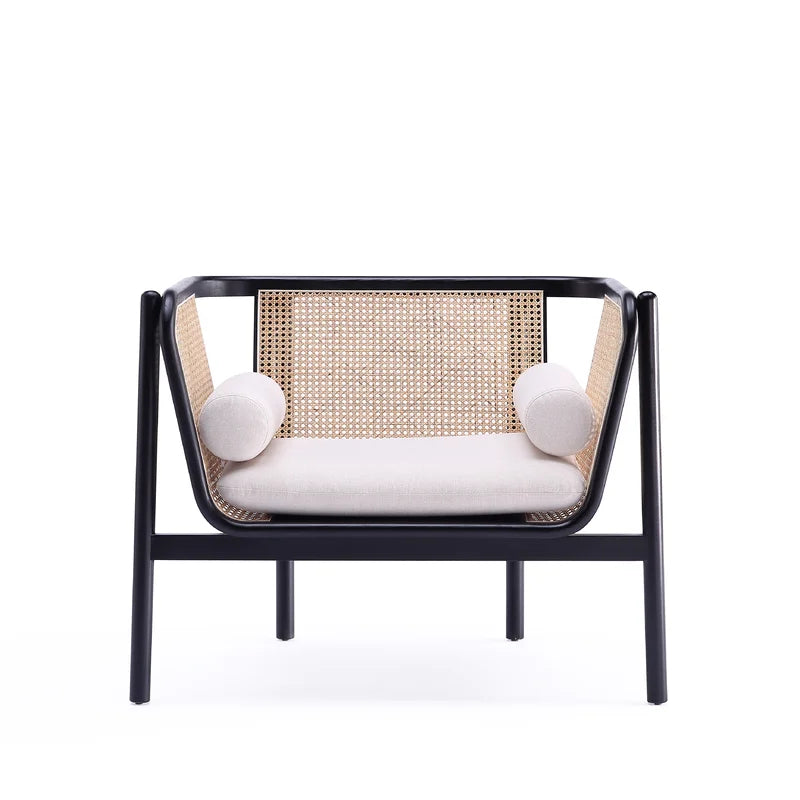 Shelby Rattan Upholstered Armchair