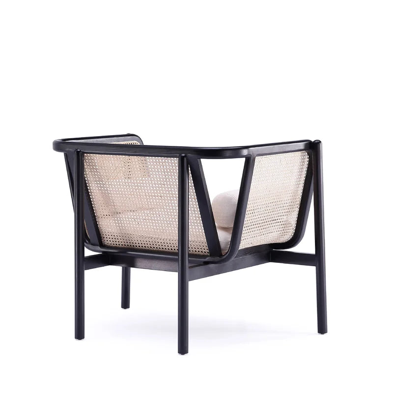 Shelby Rattan Upholstered Armchair