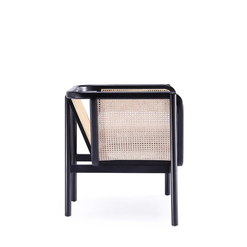 Shelby Rattan Upholstered Armchair