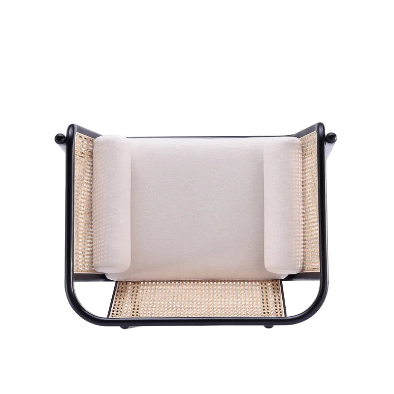 Shelby Rattan Upholstered Armchair