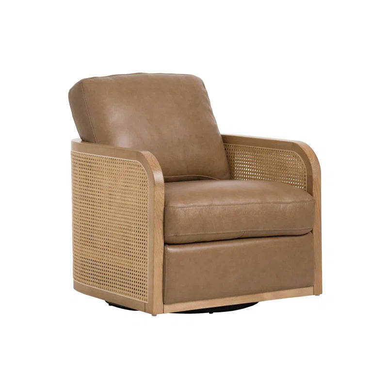 Raha Faux Leather Swivel Armchair