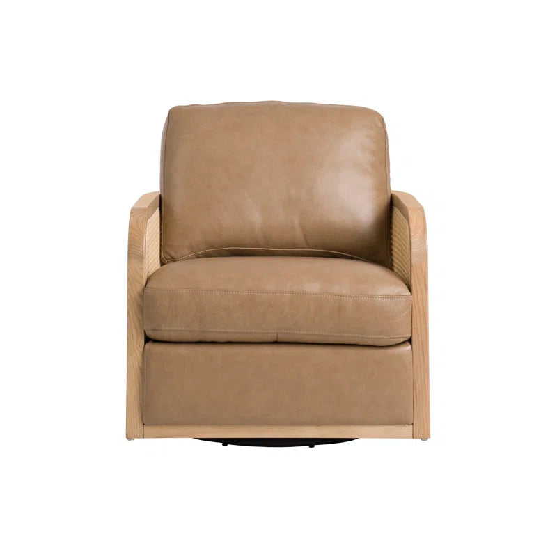 Raha Faux Leather Swivel Armchair