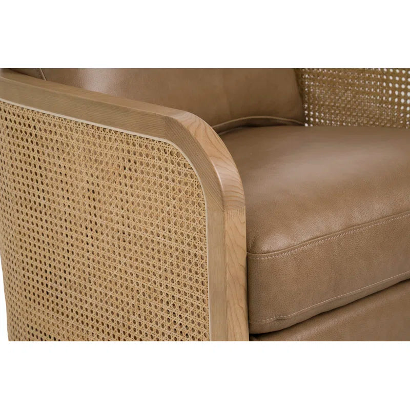 Raha Faux Leather Swivel Armchair