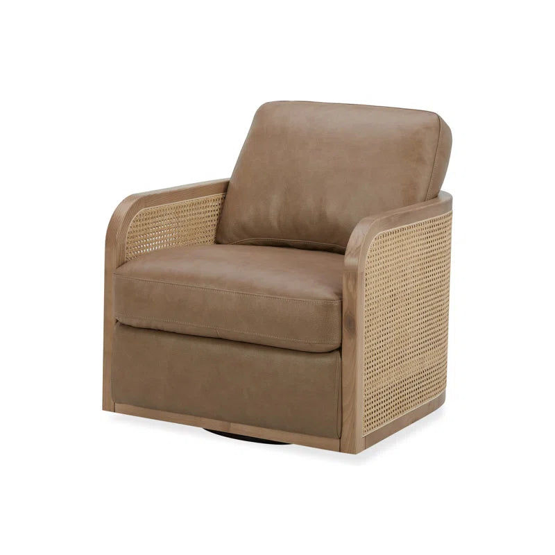 Raha Faux Leather Swivel Armchair