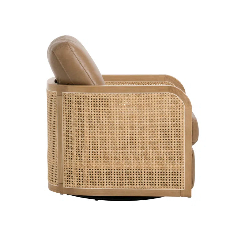 Raha Faux Leather Swivel Armchair