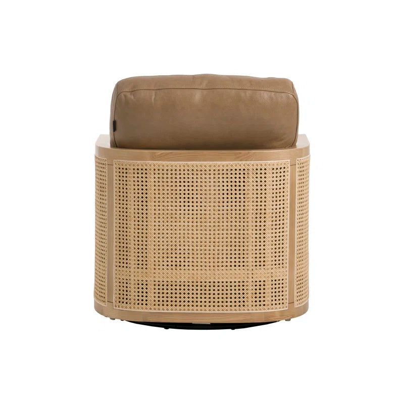 Raha Faux Leather Swivel Armchair