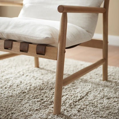 Wide Upholstered Accent Chair with Wooden Legs