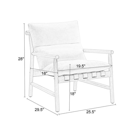 Wide Upholstered Accent Chair with Wooden Legs