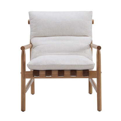 Wide Upholstered Accent Chair with Wooden Legs