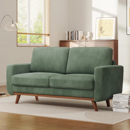 Comfy Corduroy Sofa Couch with Solid Wood Leg