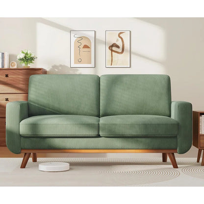 Comfy Corduroy Sofa Couch with Solid Wood Leg
