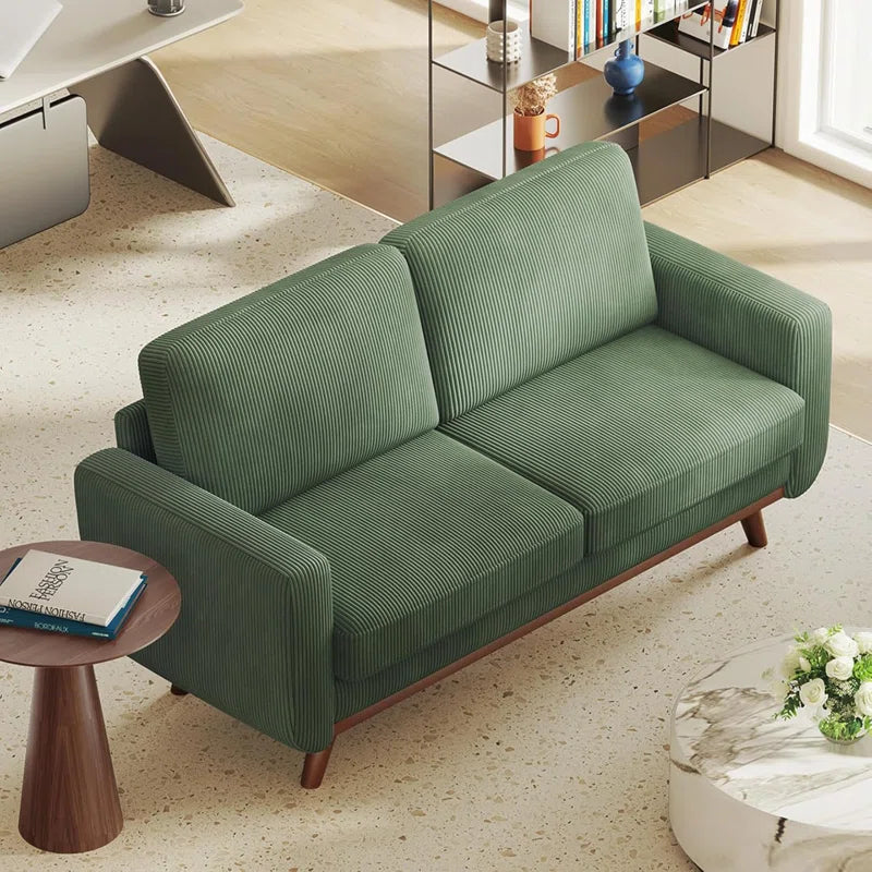 Comfy Corduroy Sofa Couch with Solid Wood Leg