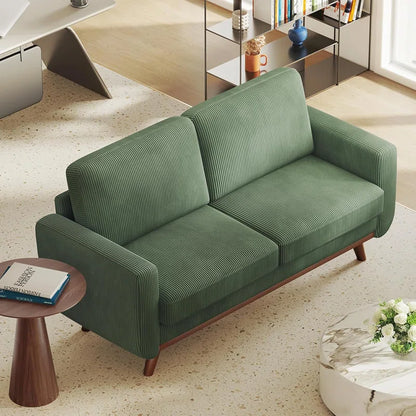 Comfy Corduroy Sofa Couch with Solid Wood Leg