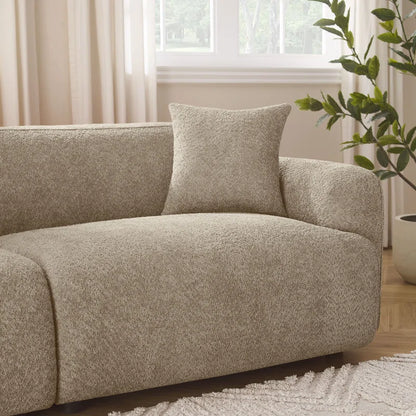 Square Arm Upholstered Sofa with Throw Pillows
