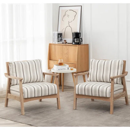 Wicker Rattan Upholstered Armchair
