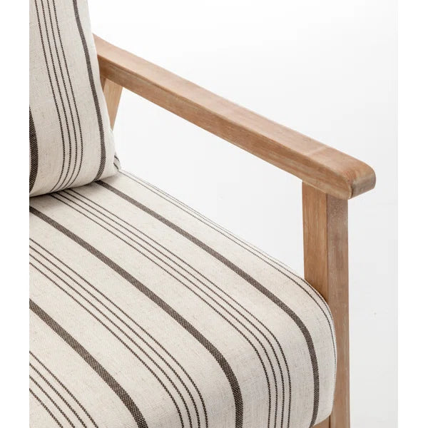 Wicker Rattan Upholstered Armchair