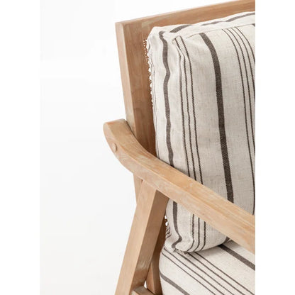 Wicker Rattan Upholstered Armchair