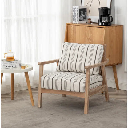 Wicker Rattan Upholstered Armchair