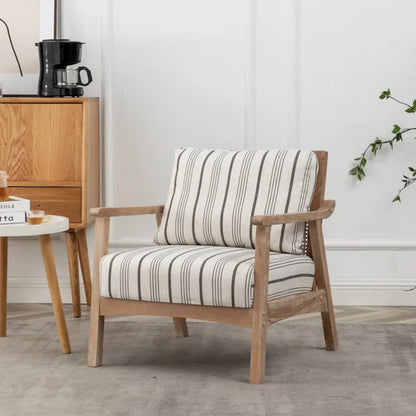 Wicker Rattan Upholstered Armchair