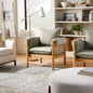 Addy Wood Dowel Accent Chair with Cushion Arms