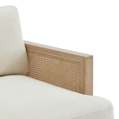 Natural Rattan Upholstered Sofa