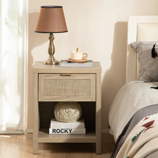 Civic Rattan Drawer Bedside Table
