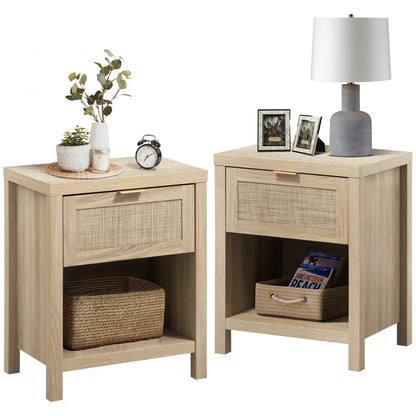 Civic Rattan Drawer Bedside Table