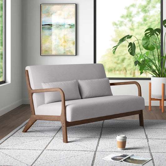 Mid-century Loveseat Sofa with Teakwood Legs