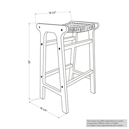 Nomad Teak Rope Bar Stools (Set of 2)