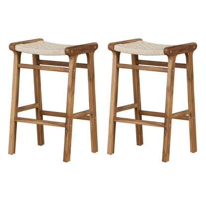 Nomad Teak Rope Bar Stools (Set of 2)