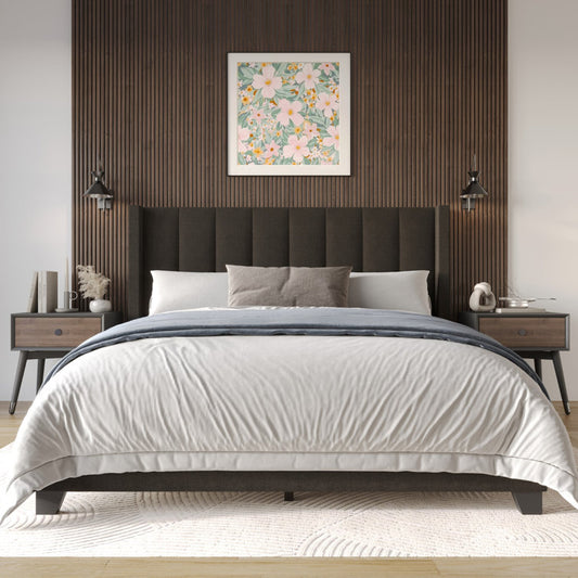 Tufted Elegance Wingback Bed