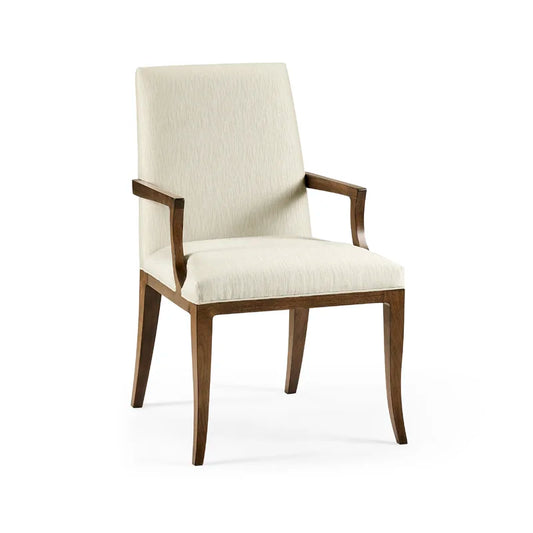 Beige Upholstered Arm Chair