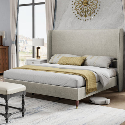 Modern Wingback Upholstered Bed