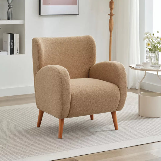 Boucle Fabric Upholstered Accent Chair