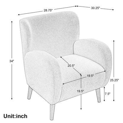 Boucle Fabric Upholstered Accent Chair