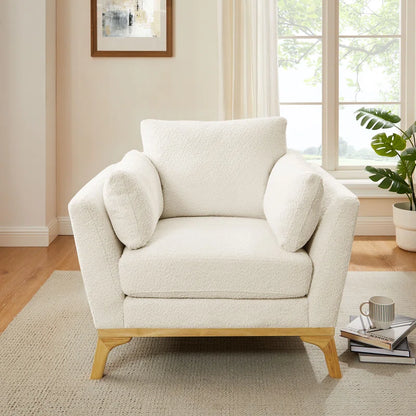 Boucle Texture Upholstered Accent Armchair